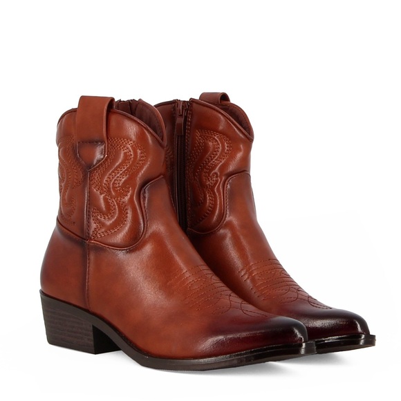 Shoes - CAFE' COST 52804 texano marrone con side zip, tacco 4CM